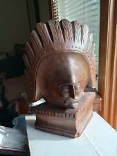 Vintage native American Indian Hand Carved Wood head picture