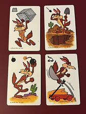 LOT OF 4 VINTAGE 1976  WARNER BROS. INC. PLAYING CARDS  WILE E. COYOTE picture