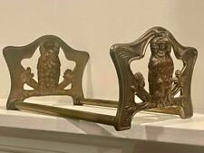 Antique Brass Owl Expandable Book Rack Bookends 9-15in H L Judd Co picture