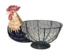 Chicken Hen Rooster Wire Mesh Basket Egg Storage Country Kitchen picture