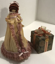 Vintage Grouping Corn Husk Doll and Pretti Pak Music Box Plays Edelweiss Decor picture