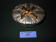 Vintage Heavy Beautiful SILVERPLATED Oval Trinket GIFT BOX Bow ON TOP picture
