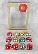 12 Vtg Shiny Brite Small Glass Christmas Ball Ornaments 1.75