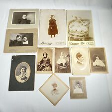 Antique Vintage Cabinet Photograph Family Portrait Trifold Lot picture