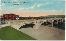 1913-1915 Reading PA Penn Street Viaduct Looking Northeast Old DB Postcard picture