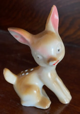 Vintage Fawn Deer Porcelain Figurine Japan 2-3/8