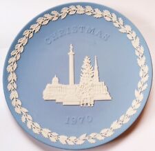 Dated Christmas Plate Vintage Wedgwood Made in England Famous places Blue picture