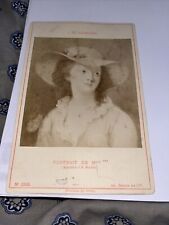 Antique Cabinet Card: Jean-Baptiste Greuze “Mademoiselle” Young Woman picture