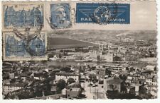 1947 RPPC Aerial view of the ports of Marseille, scalloped edge picture