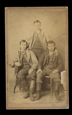 3 dudes 1860s / civil war era cdv photo new jersey photographer picture