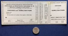 CHICAGO AND HAMILTON PARK MONTHLY COMMUTATION TRAIN TICKET C&WI RAILROAD picture