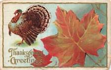 c1913 Turkey Fall Foliage Leaf Thanksgiving P292 picture