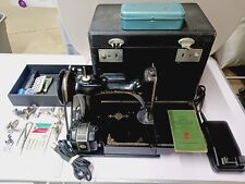Vintage 1948 Singer Featherweight 221-1 Sewing Machine w/ Case, Manual, Extras picture