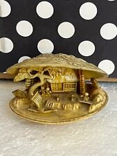 Vtg 1940's Celluloid Clam Shell Diorama With Village Scenery & Water Wheel Japan picture