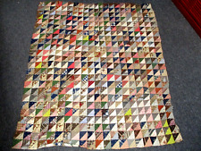 ANTIQUE 1920s HAND STITCHED PATCHWORK BABY CRIB SIZE QUILT 38