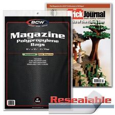 BCW Thick Resealable Magazine Bags - 1 Pack of 100 | Acid-Free, Clear Polypro... picture