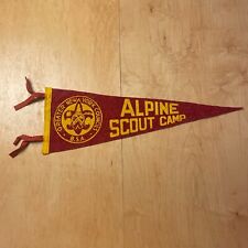 Vintage 1940s Alpine Scout Camp 8x24 Felt Pennant Flag picture