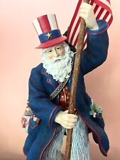 The Gallery Collection By Pipka Patriotic Santa w/ USA Flag 2001 #950 Christmas picture