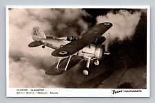 RPPC RAF Gloster Gladiator Fighter Biplane FLIGHT Photograph Postcard picture