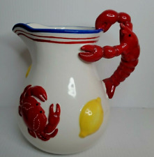Large Sonoma Nantucket Collection Ceramic Lobster/ Lemons/ Pitcher Jug picture