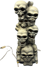 Vintage Trendmasters Halloween Stacked Skulls Tower Lightup 18” Foam picture