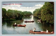 Detroit MI-Michigan, Lagoon At Belle Isle, c1909 Vintage Postcard picture