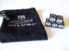 Bacardi Silver Bat Logo 5-piece Dice Set with Logo Dice Bag Promo Give away picture