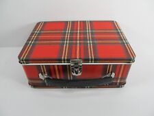 NOS VINTAGE SCOTCH PLAID 2400 METAL KIDS LUNCH BOX OKAY INDUSTRIES no thermos picture