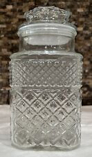 Vintage 9” Anchor Hocking Wexford Glass Canister with Lid picture