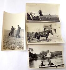 c.1920's Small Photos Michigan Farm Kids & Adults Ploughing Setting Seed Fishing picture