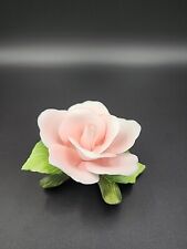 Giftcraft Import Capodimonte Pink Bisque Porcelain Rose Flower Handpainted  picture
