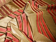 Kravet silk fabric velvet stripes on silk Golden Beige Spice Red 6Y new picture