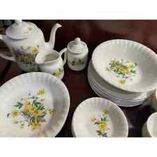 Vintage 1950s Edwin Knowles Buttercup China Yellow Flowers 41 Piece Set MCM picture
