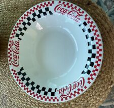 Set of 4 Coca-Cola 1996 8-inch Soup Salad Bowls Gibson Black Red White Checkered picture