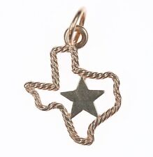 Retired James Avery 14k gold Texas Star charm with rope edge picture