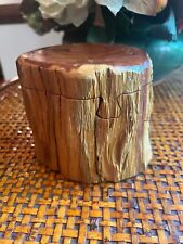 vintage Hand Crafted  wooden puzzle box natural wood trinket container picture