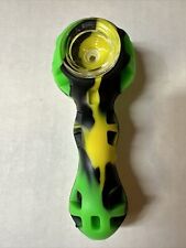 Brand New 4” Unbreakable Cool Silicone Tobacco Smoking Pipe Green Yellow picture