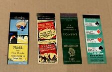 4ct Vintage Advertising Restaurant Cafe Liquor Drinks Matchbook Covers picture