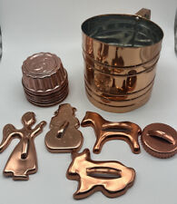 Vintage Copper Kitchen Gift Set-Foley Sifter, 6 Mini Tart Pans, 5 Cookie Cutters picture