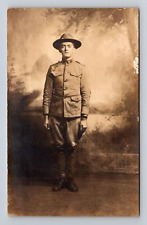 c1918-1930 RPPC Postcard Richmond VA Virginia Robert Mann? WWI Soldier Portrait picture