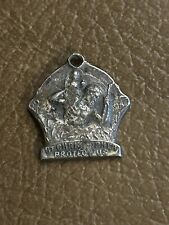 Antique Vintage St Christopher Travel Silver Tone Medal  picture