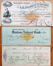Helena, Montana MT SUPER Collection 36 DIFFERENT Bank Checks/Cheques: 1866-1902 picture