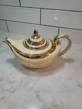 VTG Arthur Wood Porcelain Teapot England #3782 Cream and Gold Pattern picture