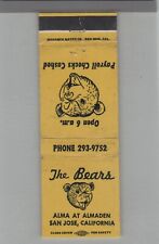 Matchbook Cover The Bears Alma At Almaden San Jose, CA picture