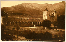 c1910's Santa Barbara Mission Founded in 1786 Vintage Unposted Postcard picture