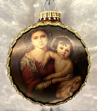 Vintage Rare Silk Print Mary & Baby Jesus 2002 Christmas Ornament 3.25” Germany picture