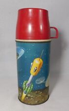 Thermos Pictures Rocket & Flying Saucers Used In Lost In Space Lunch Box picture