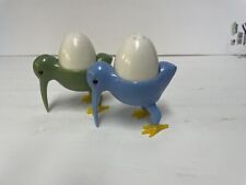 Vintage 1960’s Bird Egg Cup Shakers Sweet Easter Kiwi Birds Spring Table Decor picture