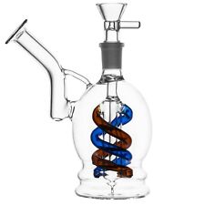 Small Glass Bongs 14.5mm Male Bong Bowl Recycler Spring Mini Smoking Water Pipe picture