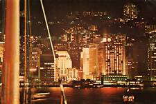 VINTAGE CONTINENTAL SIZE POSTCARD NIGHT VIEW OF THE MANDARIN HONG KONG 1969 picture